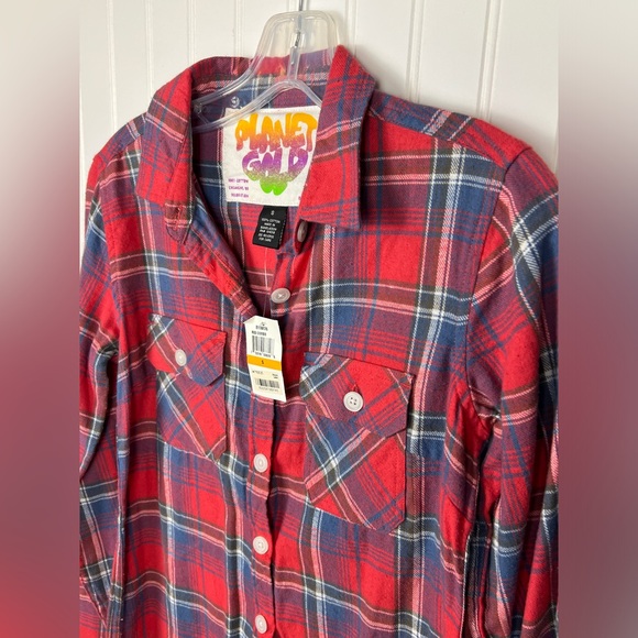 Planet Gold Red Flannel - Small - NWT - Picture 2 of 6